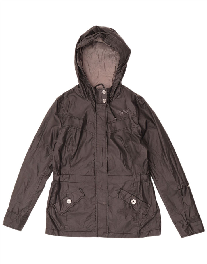 O'Neill Womens Hooded Rain Jacket UK 18 XL Black Cotton