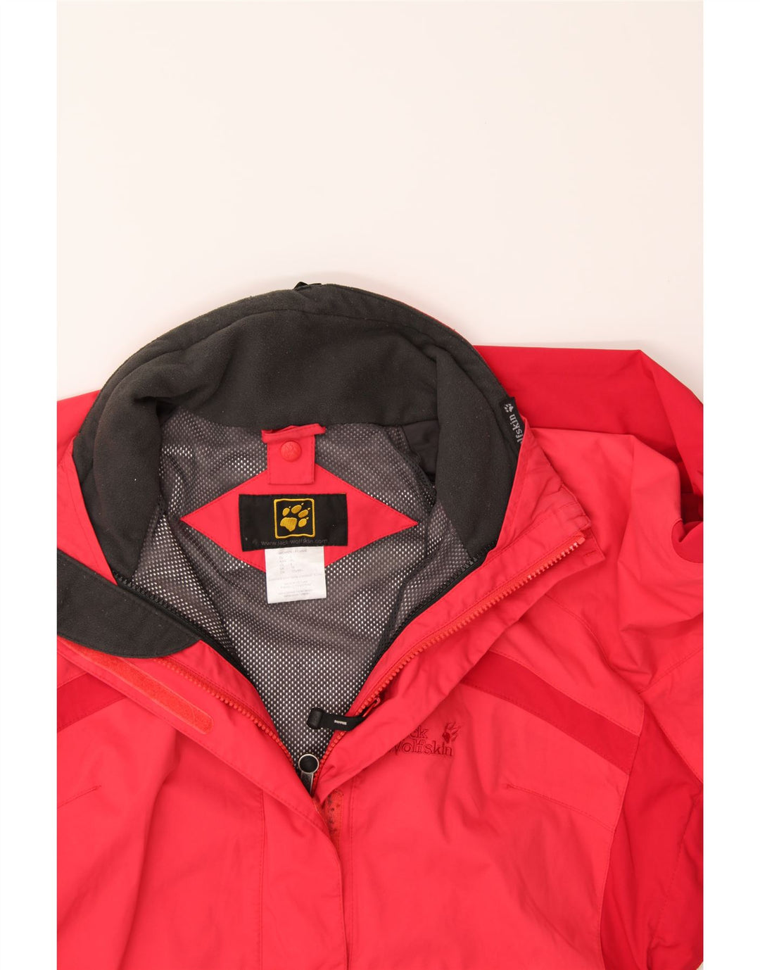 JACK WOLFSKIN Womens Oversized Rain Jacket UK 18 XL  Red Polyamide Vintage Jack Wolfskin and Second-Hand Jack Wolfskin from Messina Hembry 