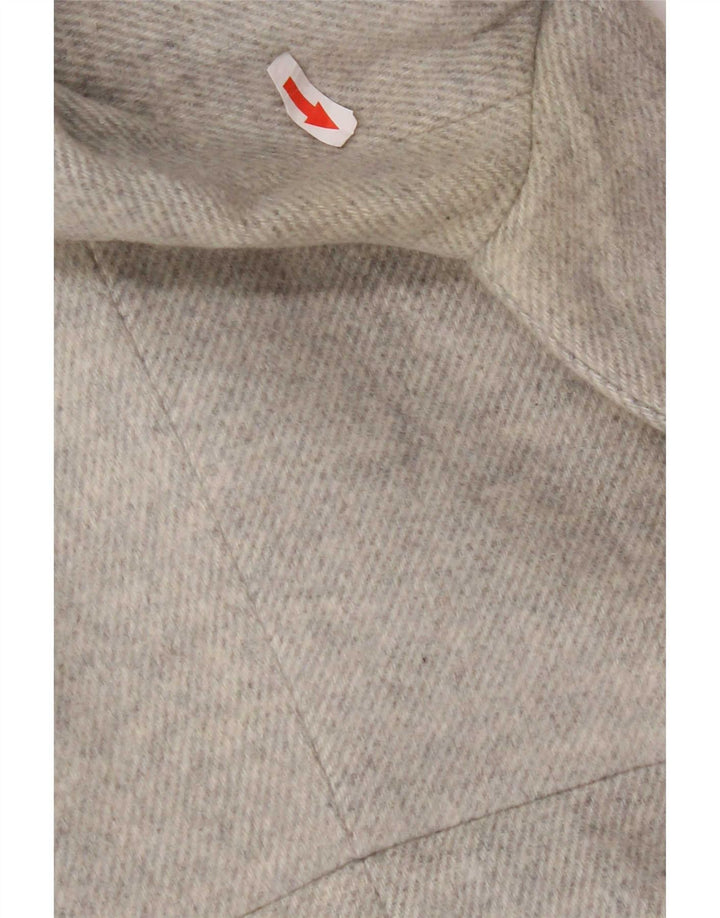 Zara Womens Hooded Overcoat UK 12 Medium Grey Acrylic