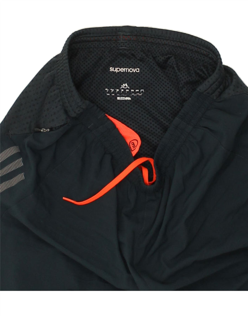 ADIDAS Mens Supernova Graphic Sport Shorts XS Navy Blue Polyester | Vintage Adidas | Thrift | Second-Hand Adidas | Used Clothing | Messina Hembry 