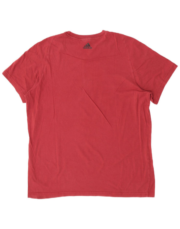 Adidas Mens Graphic T-Shirt Top XL Red Cotton