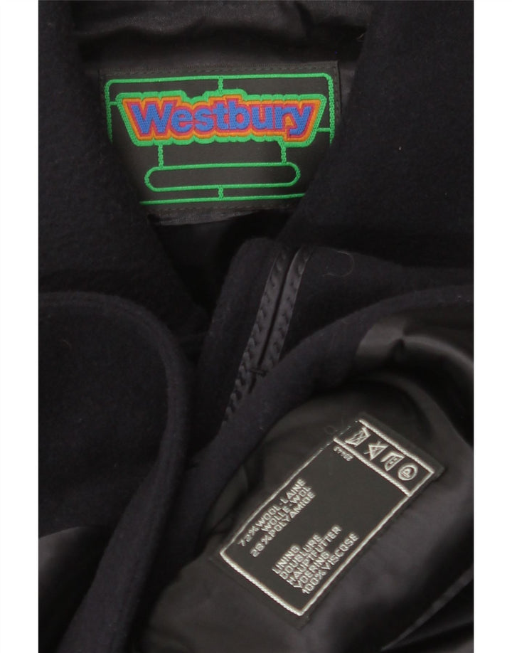 WESTBURY Mens Overcoat UK 36 Small Navy Blue Wool
