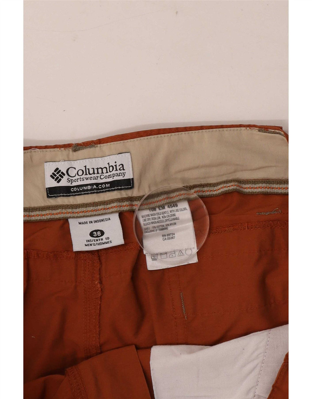 Columbia Mens Cargo Shorts W36 Large Brown Cotton