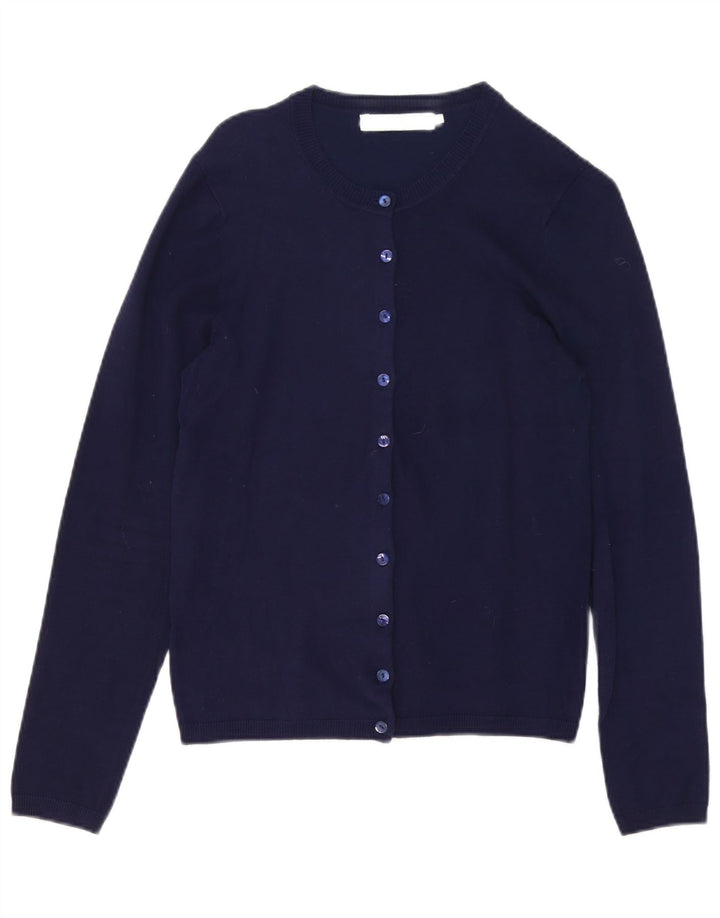 John Lewis Womens Cardigan Sweater UK 8 Small Navy Blue Viscose