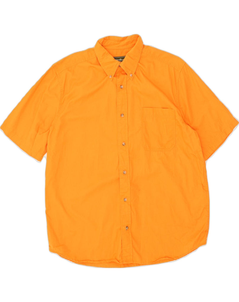 EDDIE BAUER Mens Short Sleeve Shirt Large Orange Cotton | Vintage Eddie Bauer | Thrift | Second-Hand Eddie Bauer | Used Clothing | Messina Hembry 