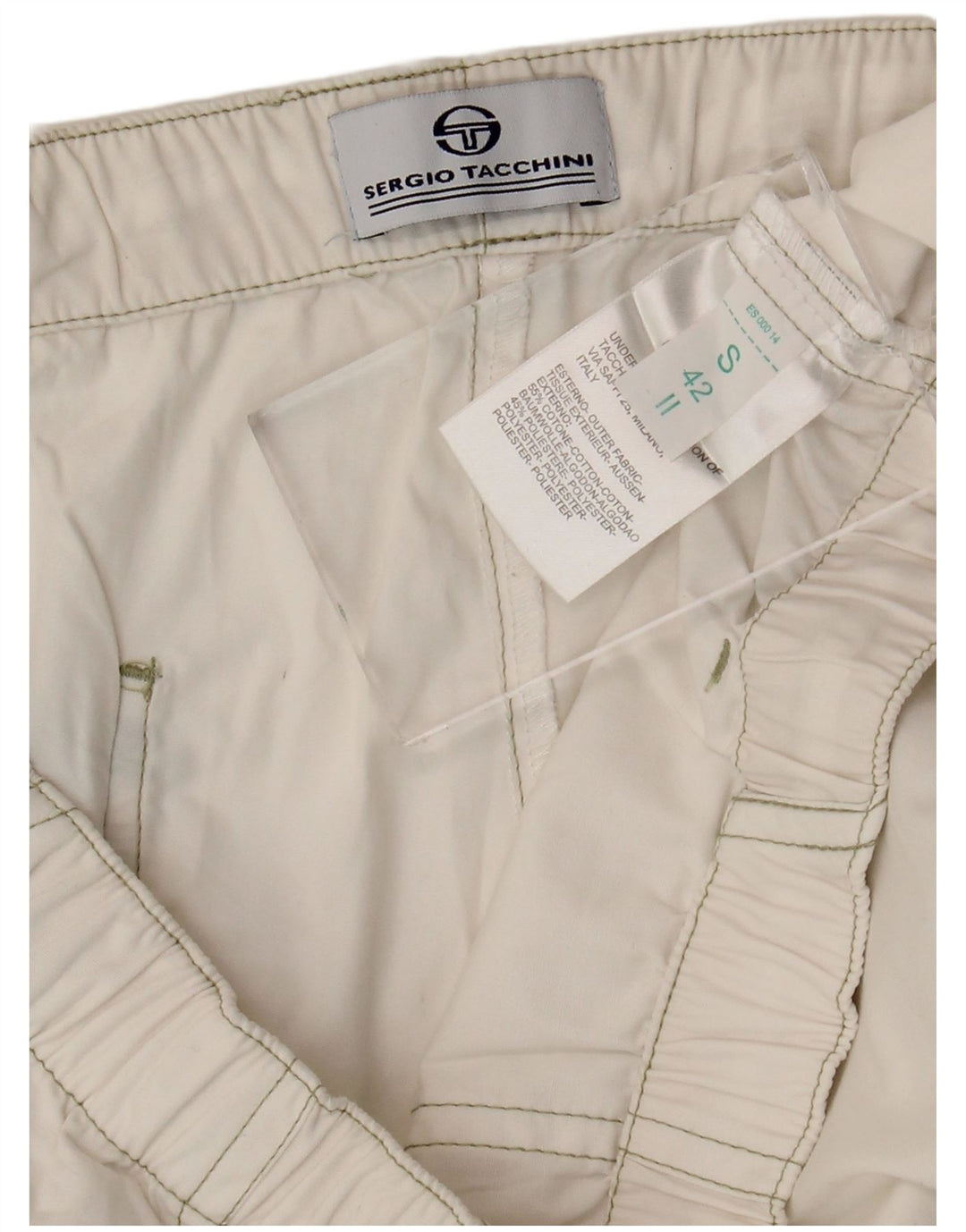 Sergio Tacchini Womens Capri Cargo Trousers Small W27 L20 White Cotton