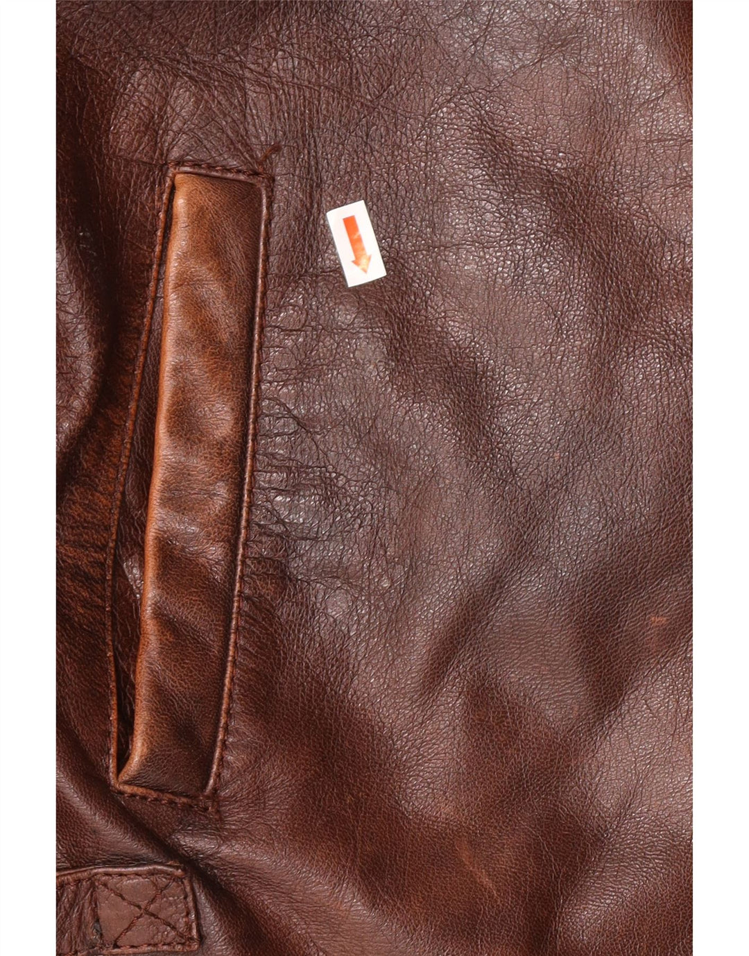 Austin Reed Mens Leather Jacket UK 40 Large Brown Leather