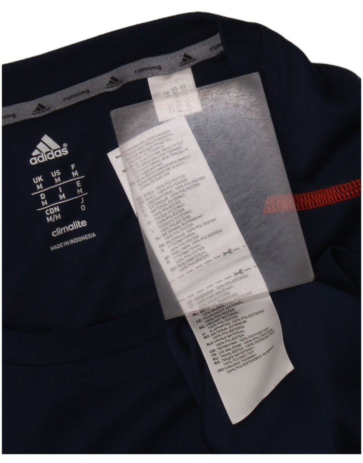 ADIDAS Mens Climalite Top Long Sleeve Medium Navy Blue Polyester