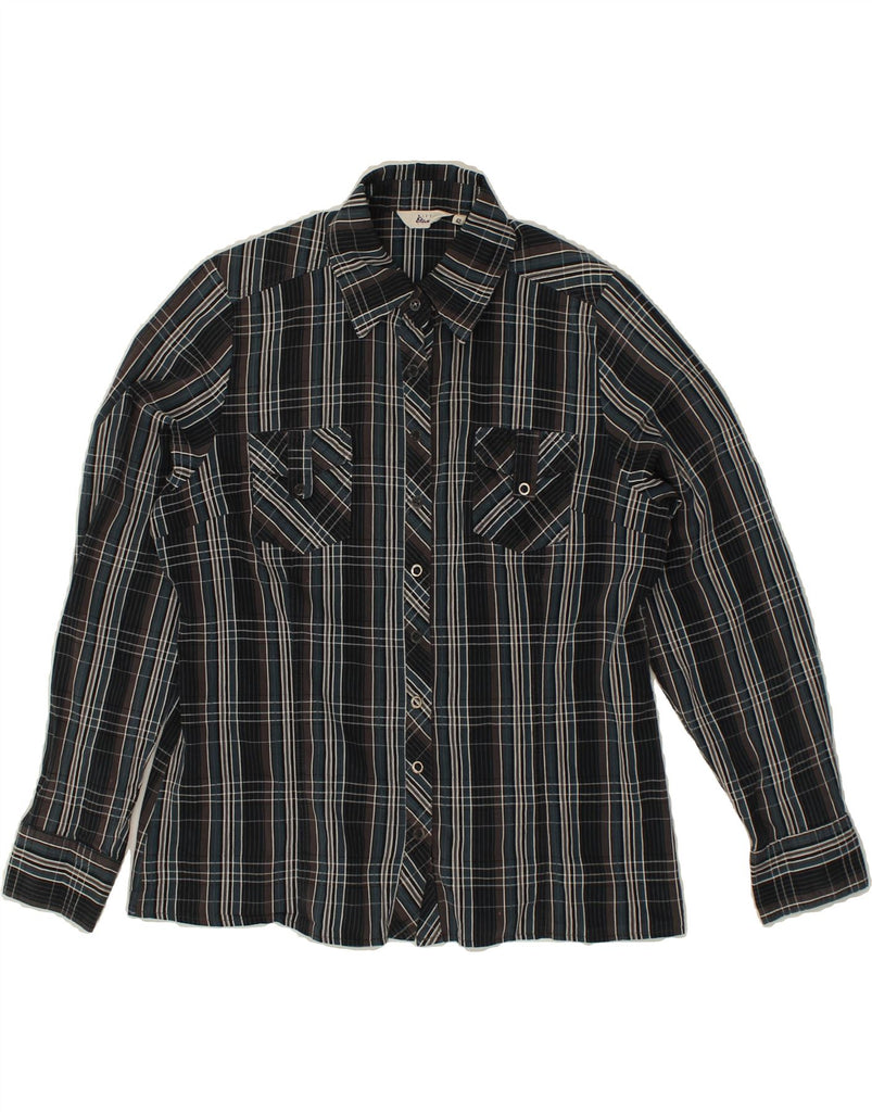 ETAM Womens Shirt EU 42 Large Black Check Vintage Etam and Second-Hand Etam from Messina Hembry 