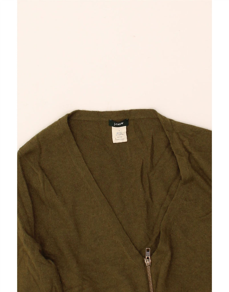 J. CREW Womens Cardigan Sweater UK 14 Large Khaki Wool Vintage J. Crew and Second-Hand J. Crew from Messina Hembry 