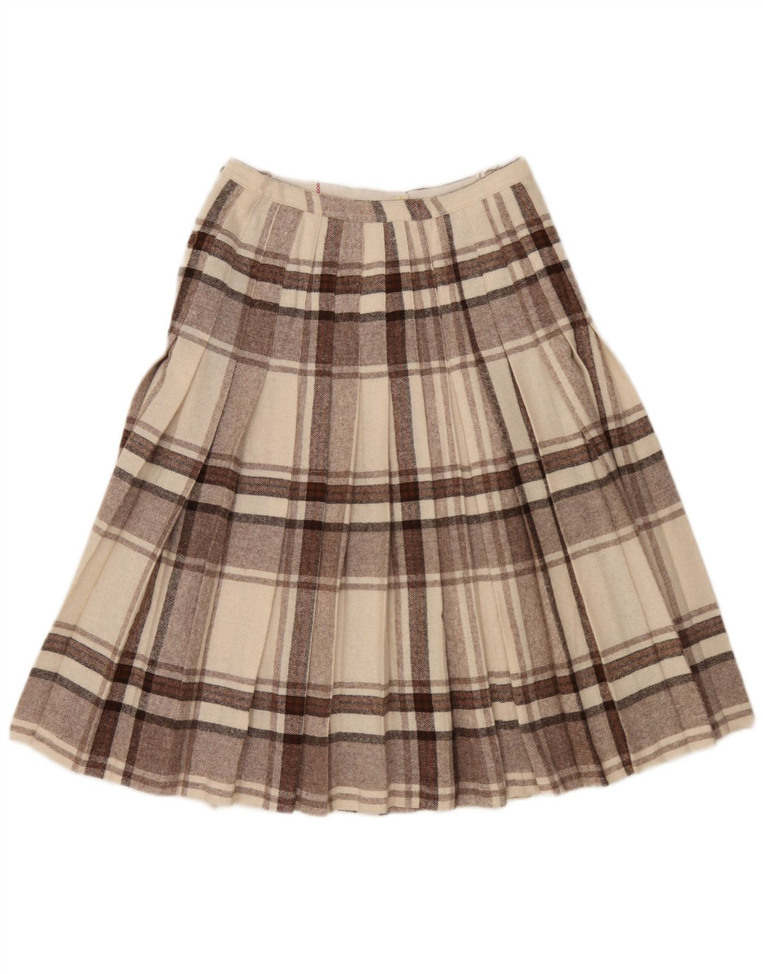 Vintage Womens Kilted Wrap Skirt W28 Medium  Brown Check