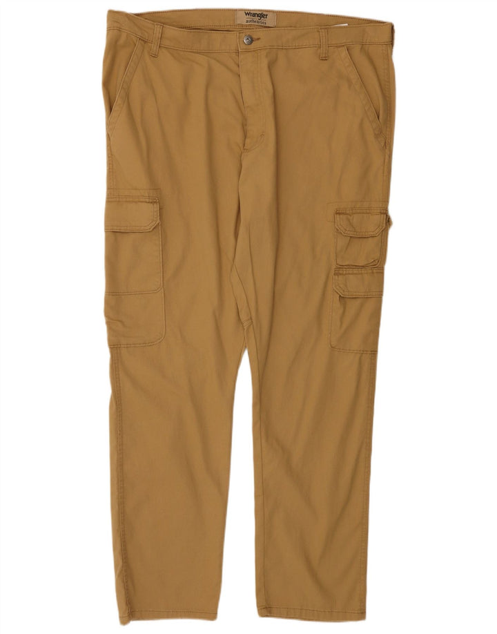WRANGLER Mens Authentic Straight Cargo Trousers W40 L30  Beige Cotton