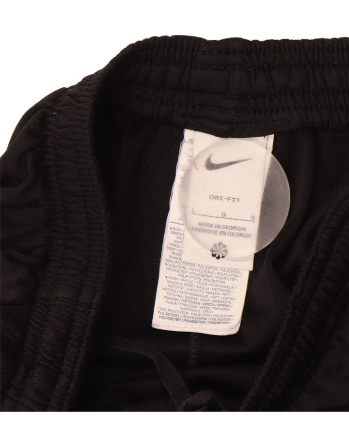 NIKE Womens Dri Fit Tracksuit Trousers UK 14 Large  Black Polyester