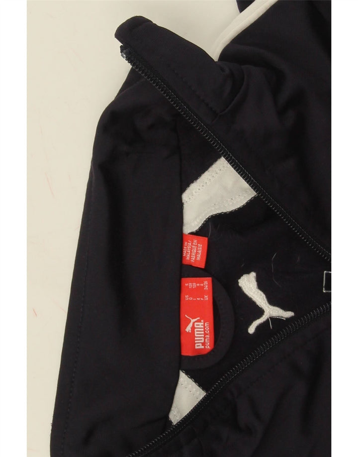 Puma Boys Tracksuit Top Jacket 7-8 Years Navy Blue Colourblock