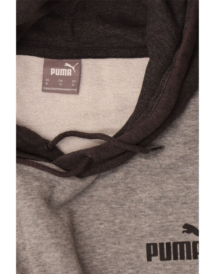 Puma Mens Hoodie Jumper XL Grey Colourblock