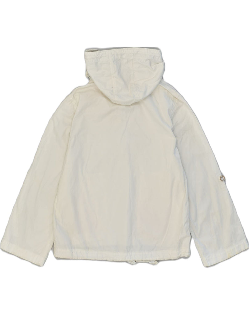 JOULES Womens Hooded Pullover Rain Jacket UK 8 Small Off White Cotton | Vintage Joules | Thrift | Second-Hand Joules | Used Clothing | Messina Hembry 