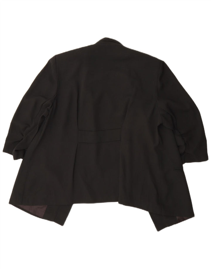 Marks & Spencer Womens 3/4 Sleeve Open Blazer Jacket UK 20 2XL  Black