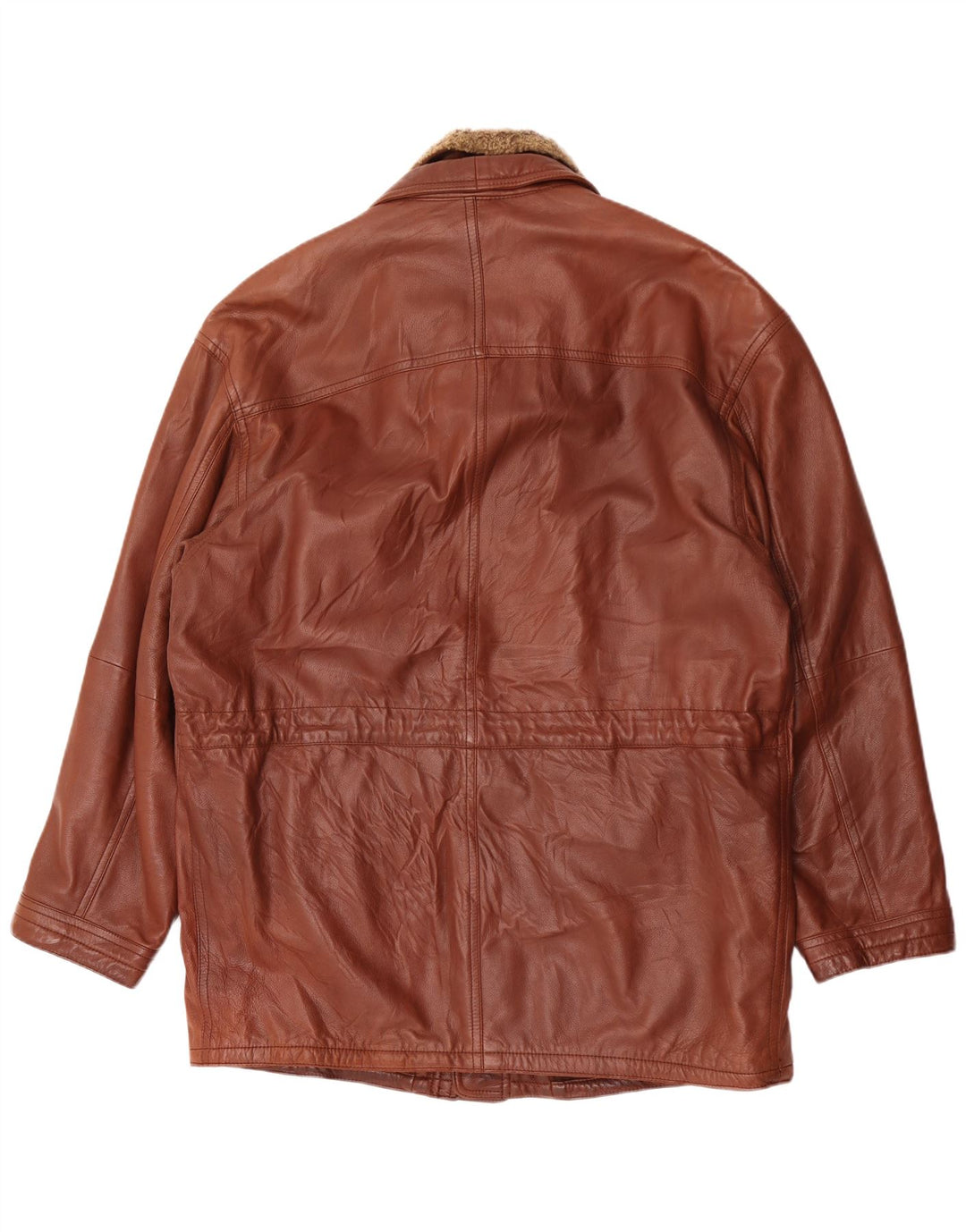 Nivola Mens Leather Coat UK 42 XL Brown