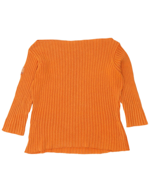 Murphy & Nye Womens Boat Neck Jumper Sweater UK 16 Large Orange Cotton