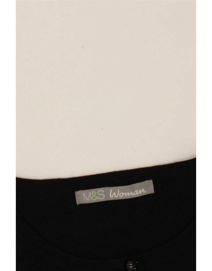 Marks & Spencer Womens Cardigan Sweater UK 12 Medium Black