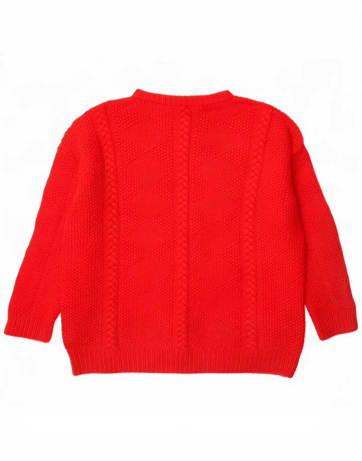 Vintage Womens Crew Neck Jumper Sweater UK 16 Large Red