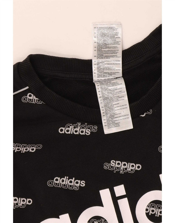 Adidas Mens Graphic Sweatshirt Jumper Large Black Cotton