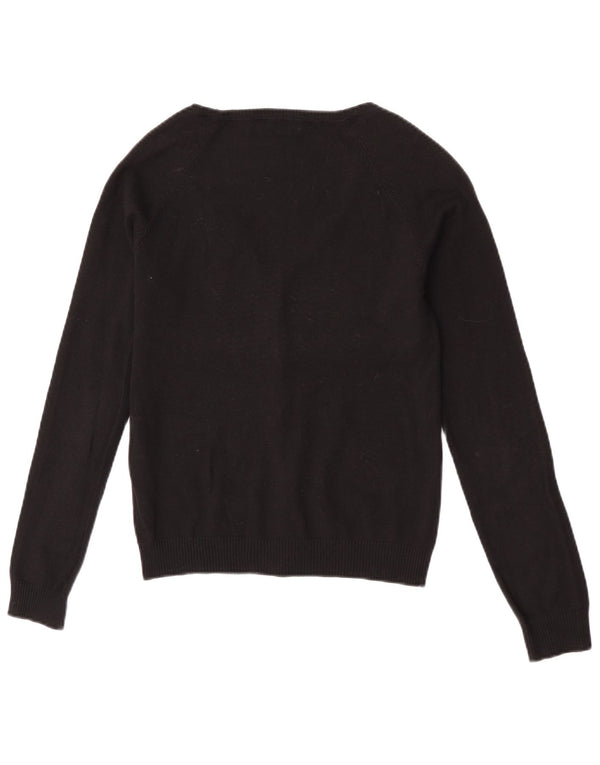 Zara Womens Cardigan Sweater UK 14 Large Black Cotton