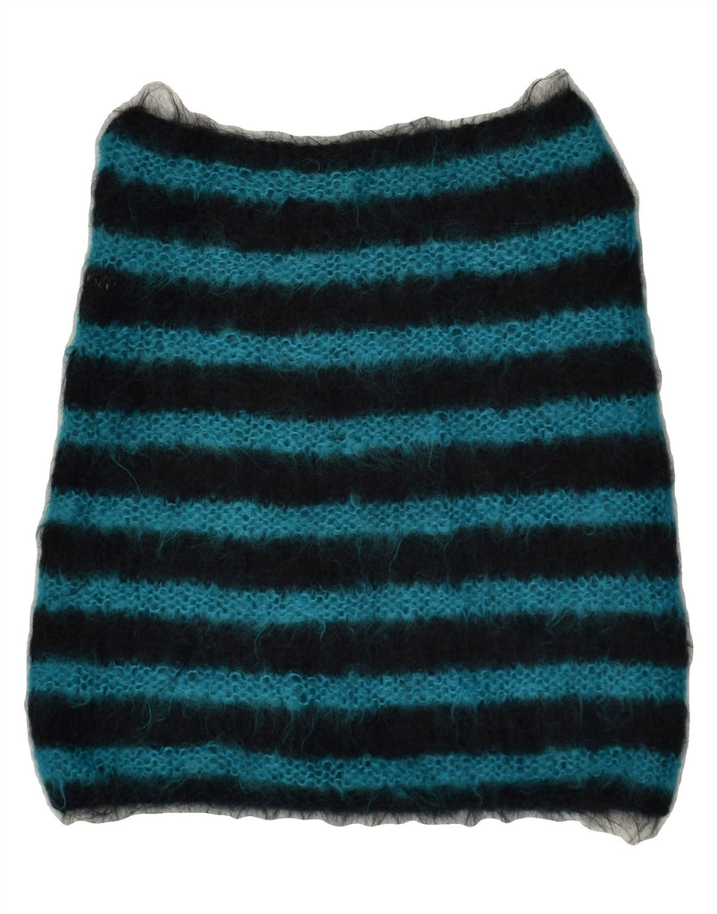 VINTAGE Womens Knit Straight Skirt W28 Medium Blue Striped | Vintage Vintage | Thrift | Second-Hand Vintage | Used Clothing | Messina Hembry 
