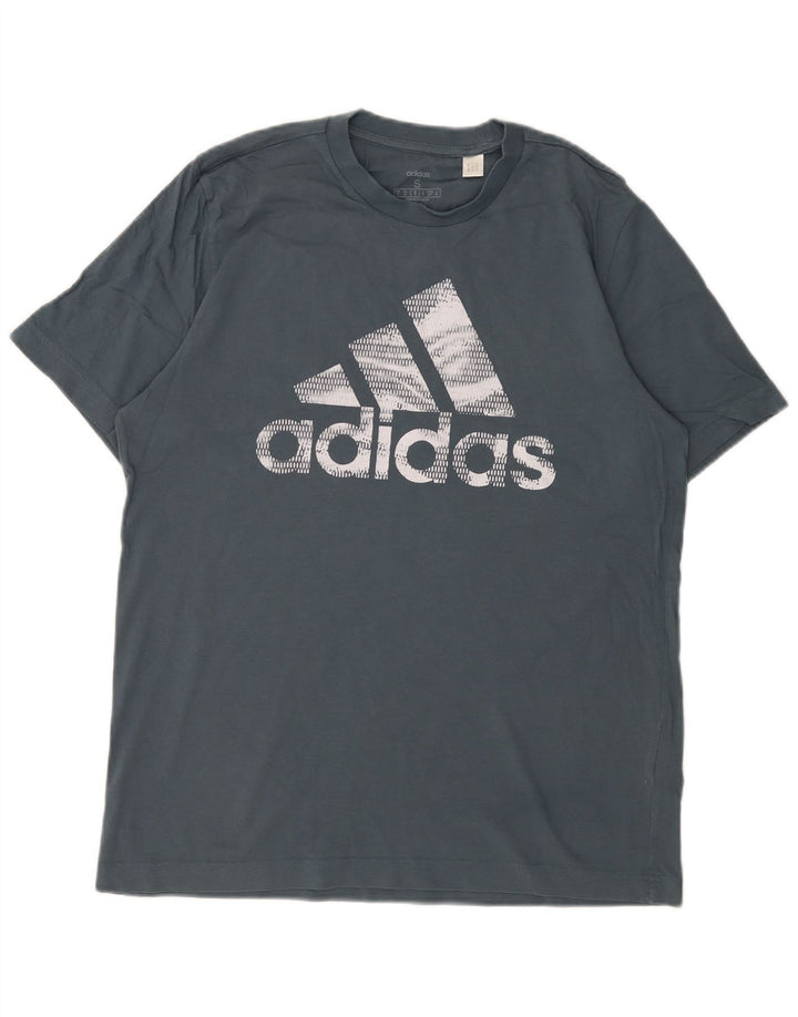 Adidas Mens Graphic T-Shirt Top Small Blue Cotton