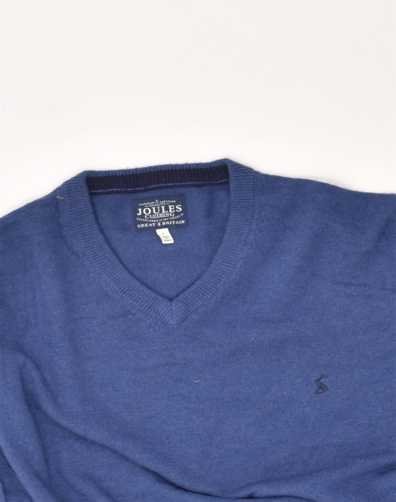 JOULES Mens V-Neck Jumper Sweater Small Navy Blue Wool | Vintage Joules | Thrift | Second-Hand Joules | Used Clothing | Messina Hembry 