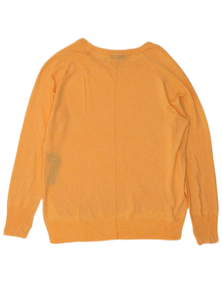 Zara Womens Oversized Boat Neck Jumper Sweater UK 10 Small Orange Viscose
