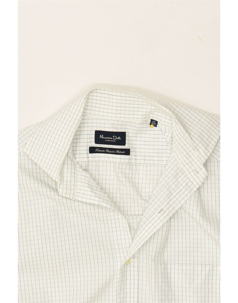 MASSIMO DUTTI Mens Shirt Size 15 1/2 40 Medium White Check Cotton | Vintage Massimo Dutti | Thrift | Second-Hand Massimo Dutti | Used Clothing | Messina Hembry 