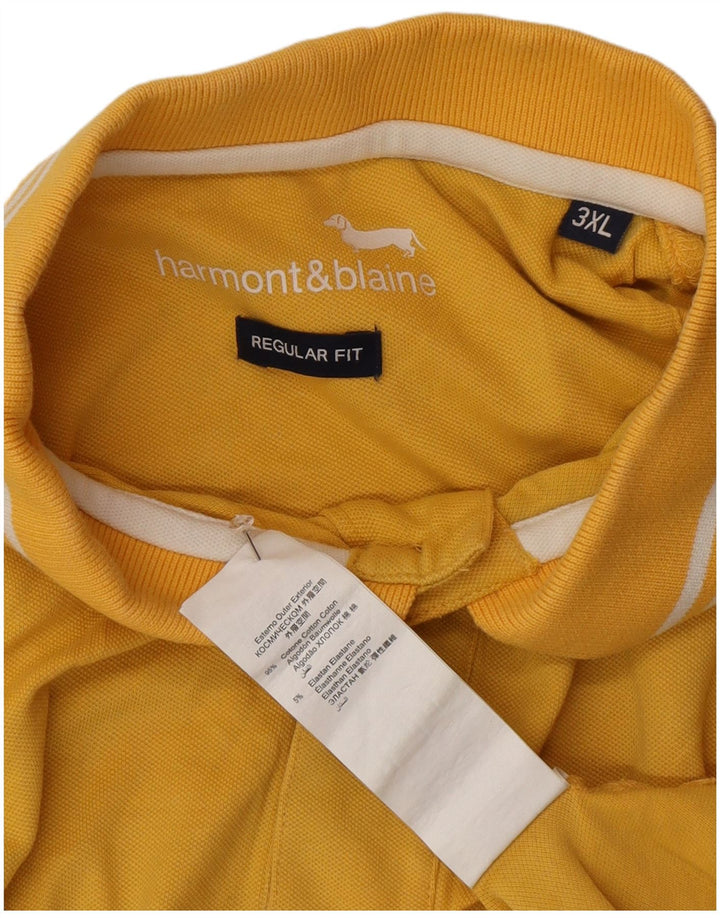 Harmont & Blaine Mens Regular Fit Polo Shirt 3XL Yellow Cotton