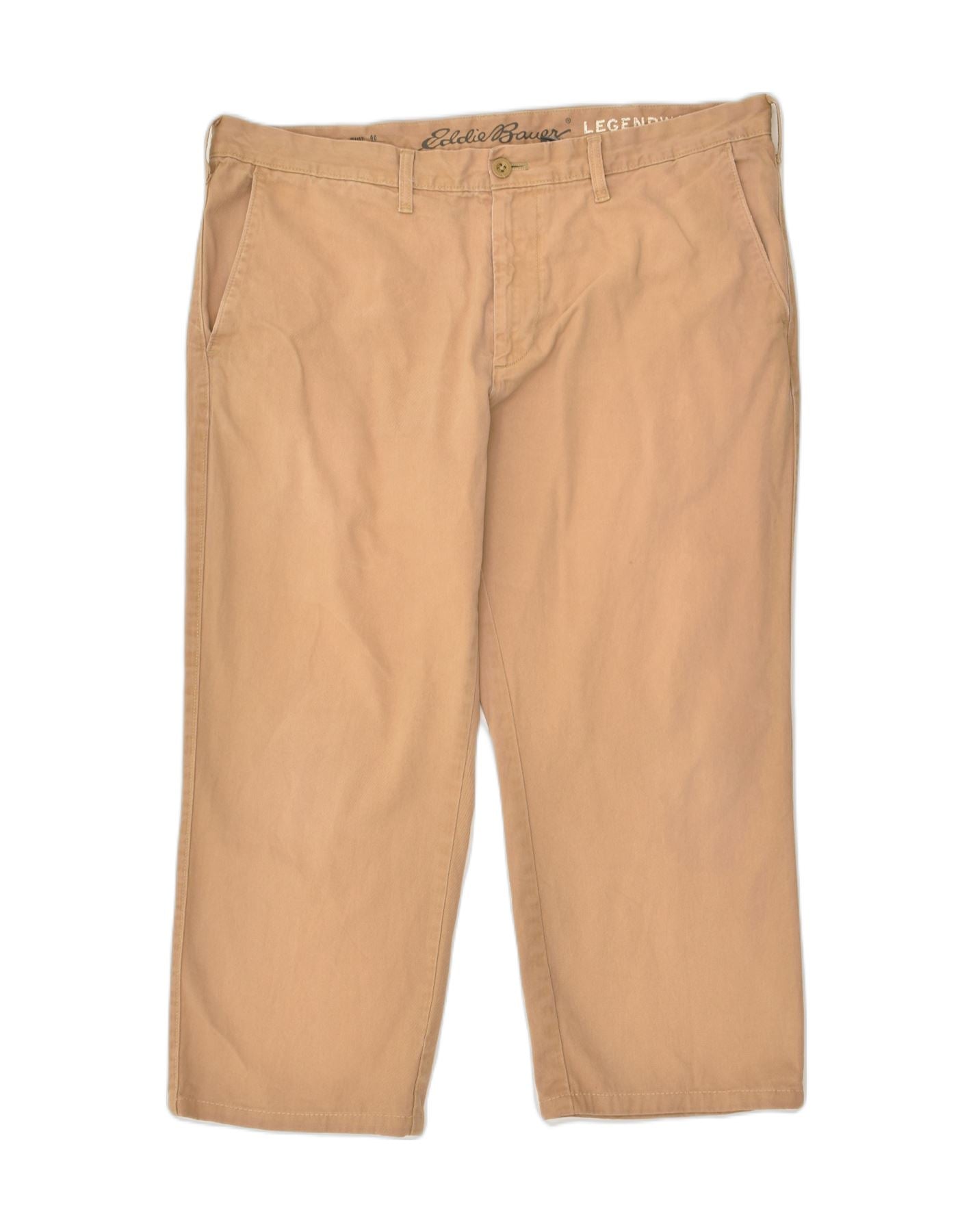 EDDIE BAUER Mens Capri Chino Trousers W40 L24 Brown Cotton