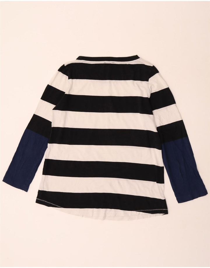 Cos Womens Top Long Sleeve UK 14 Medium Navy Blue Striped Cotton