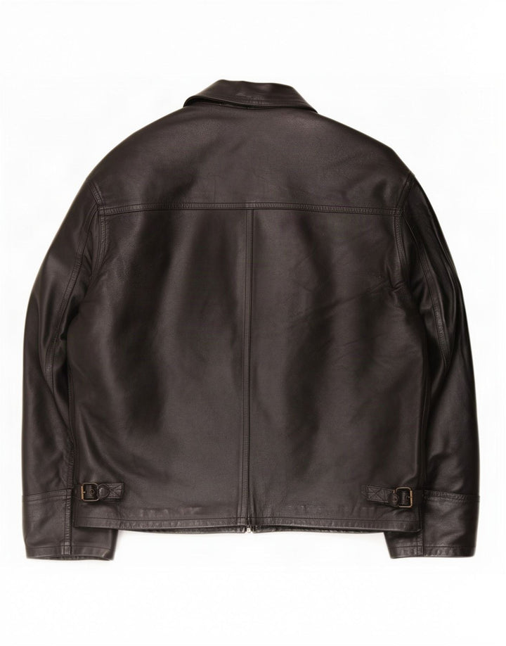 Mansion Mens Leather Jacket IT 52 XL Black