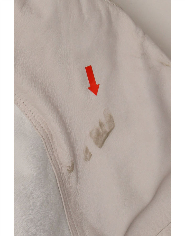 VINTAGE Womens Bomber Jacket UK 14 Medium White Colourblock Vintage Vintage and Second-Hand Vintage from Messina Hembry 