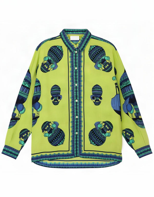 Penny Black Womens Graphic Shirt Blouse UK 12 Medium Green Viscose