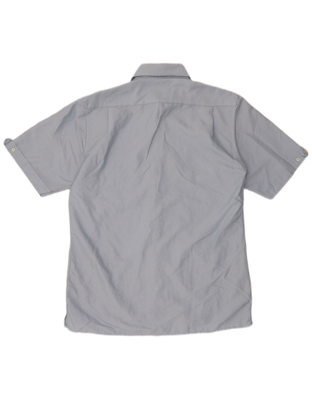 Pierre Cardin Mens Short Sleeve Regular Fit Shirt Medium Blue Cotton