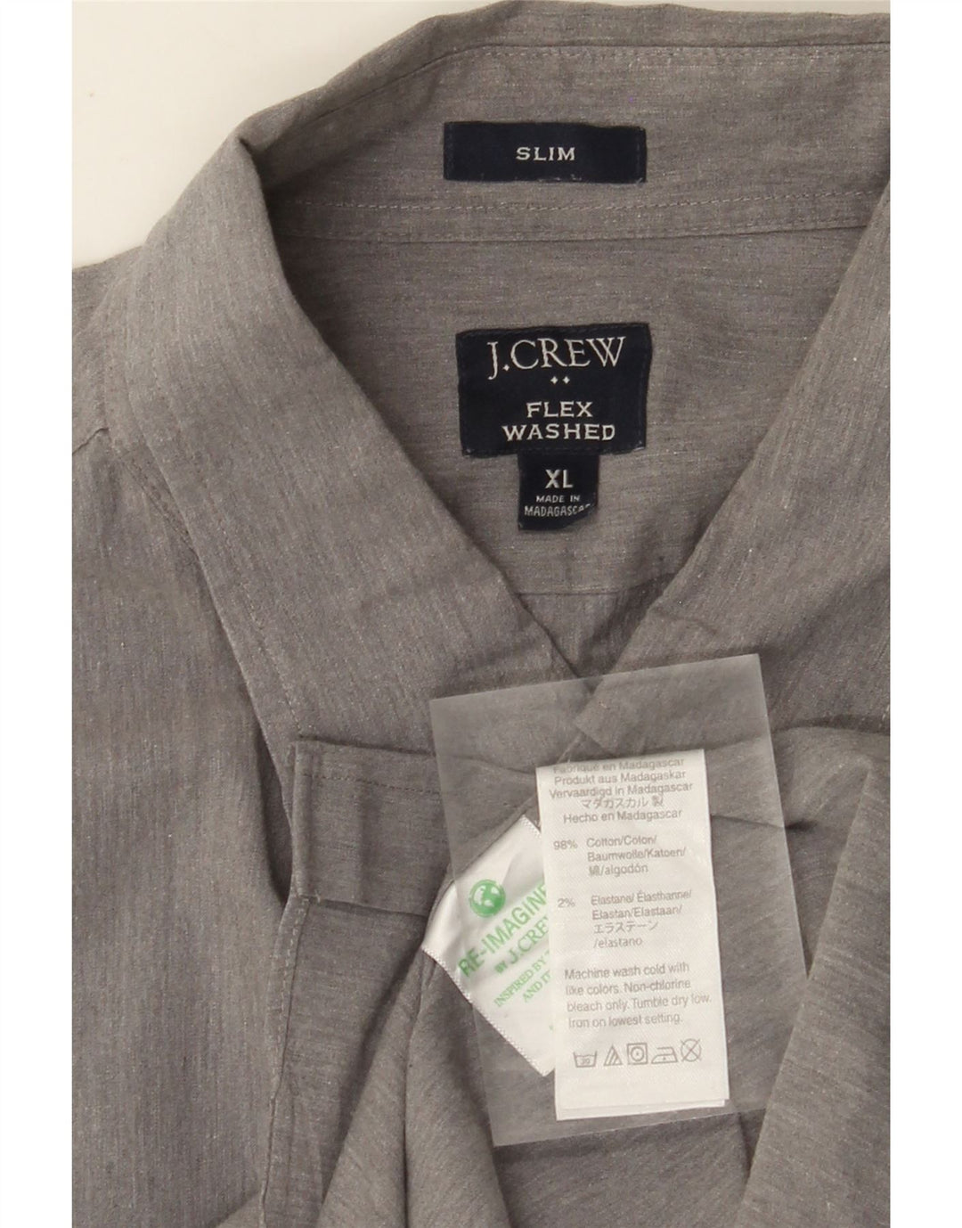 J. CREW Mens Slim Shirt XL Grey Cotton