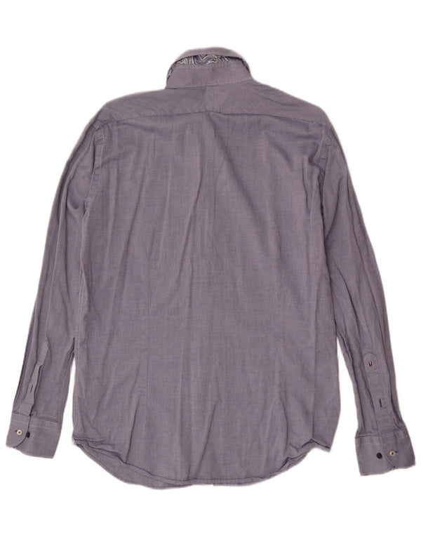 Tommy Hilfiger Mens Fitted Shirt Size 39 15 1/2 Medium Blue Cotton