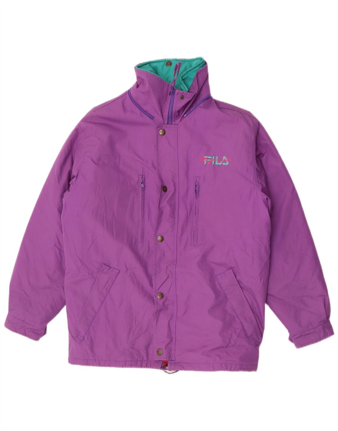 Fila Mens Loose Fit Padded Jacket IT 44 XS Purple