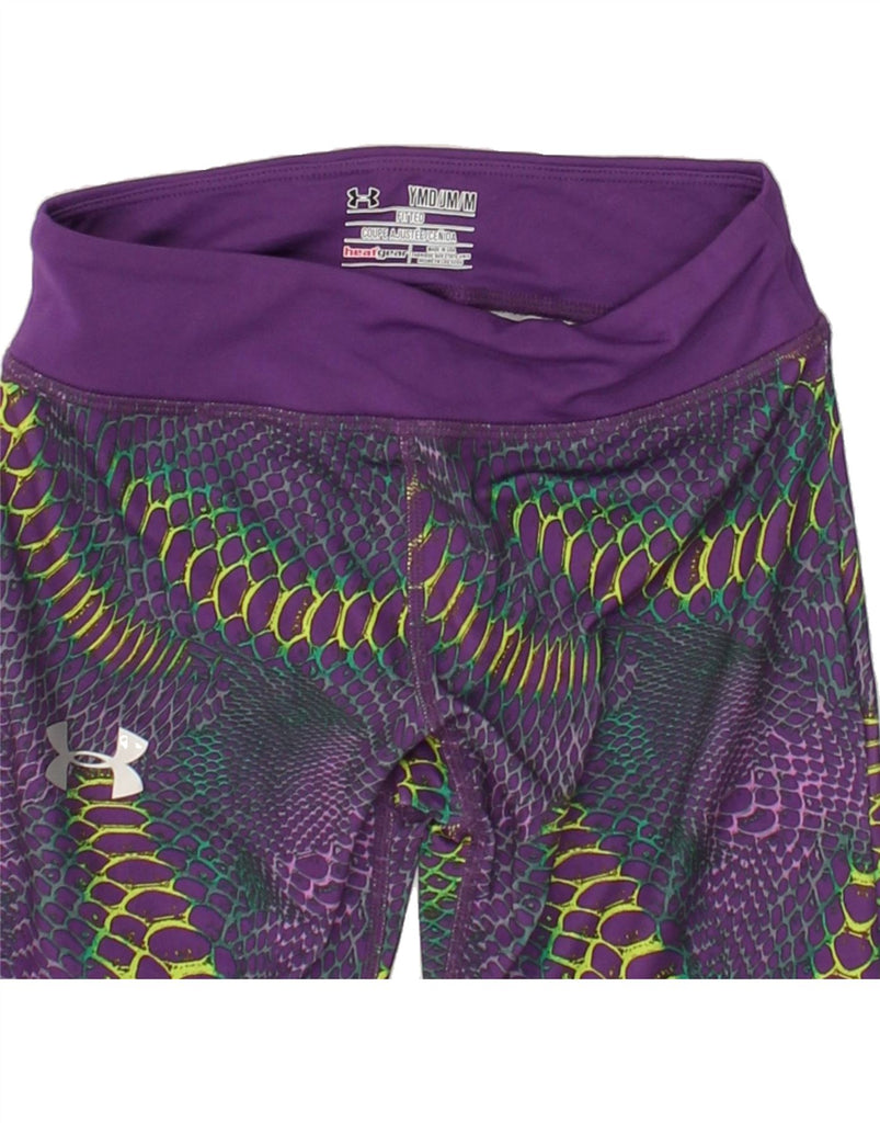 UNDER ARMOUR Girls Heat Gear Leggings 9-10 Years Medium Purple Polyester | Vintage Under Armour | Thrift | Second-Hand Under Armour | Used Clothing | Messina Hembry 