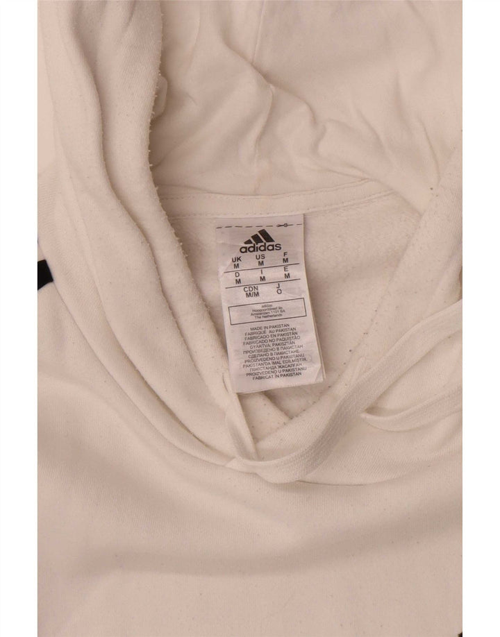 Adidas Mens Hoodie Jumper Medium White Cotton