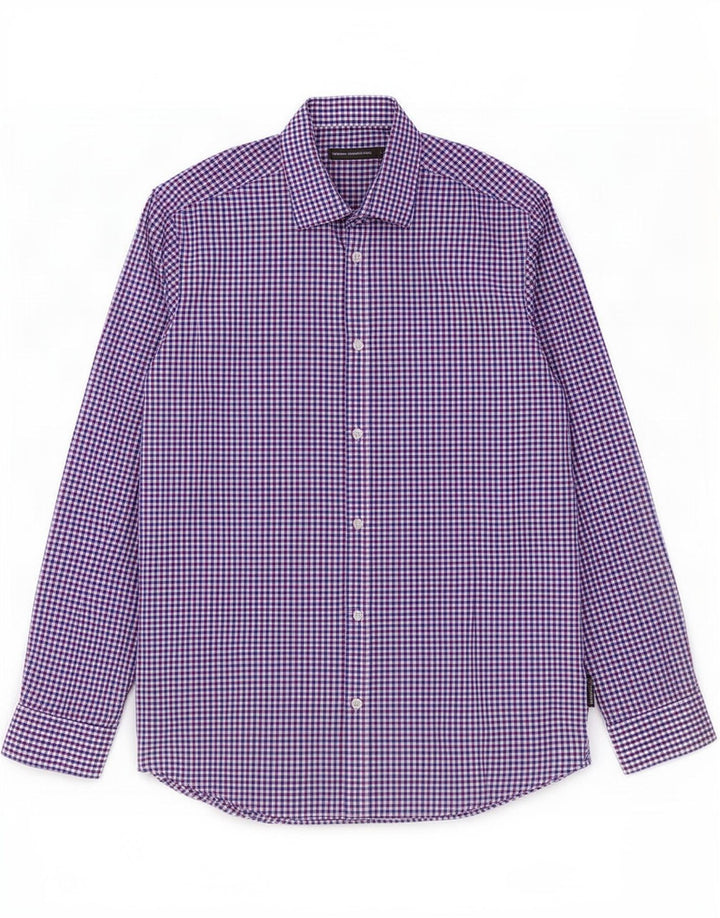 French Connection Mens Regular Fit Shirt Large Blue Gingham Cotton