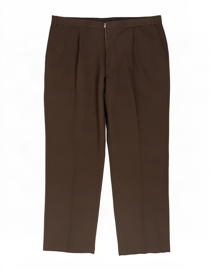 Marks & Spencer Mens Pegged Suit Trousers W38 L31 Brown Polyester