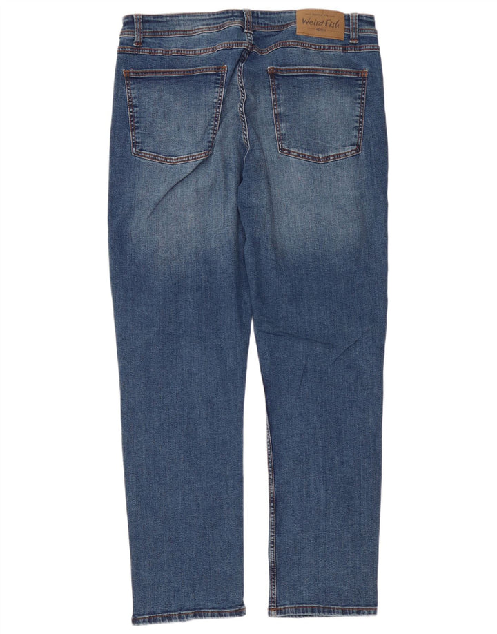 Weird Fish Mens Straight Jeans W38 L32 Blue Cotton