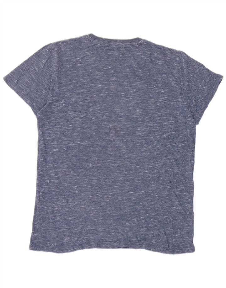 Superdry Mens T-Shirt Top Medium Blue Flecked