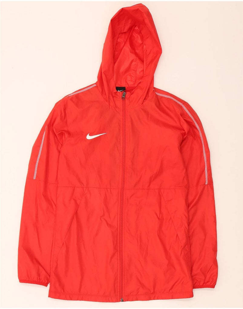 NIKE Mens Hooded Rain Jacket UK 36 Small Red Polyester Vintage Nike and Second-Hand Nike from Messina Hembry 