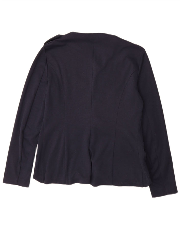 Benetton Womens 1 Button 1 Button Blazer Jacket UK 12 Medium Navy Blue